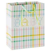 9.6" Pastel Plaid Medium New Baby Gift Bag for only USD 4.49 | Hallmark
