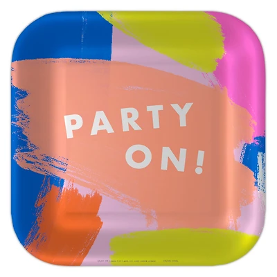 Colorful Brushstroke "Party On" Dinner Plates, Pack of 8 for only USD 4.99 | Hallmark