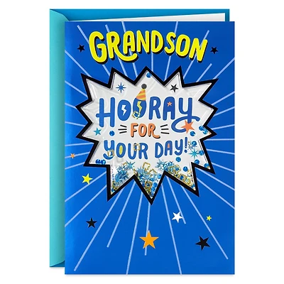 Hooray for Your Day Confetti Shaker Birthday Card for Grandson for only USD 4.99 | Hallmark