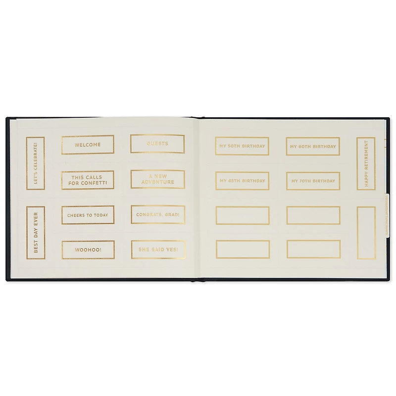 Gold on Navy Linen Customizable Guest Book for only USD 26.99 | Hallmark