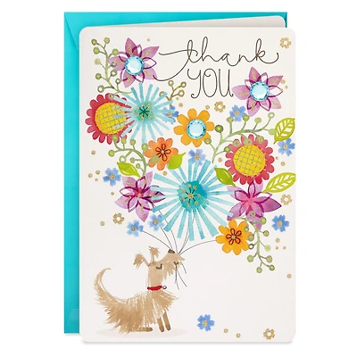 16" Dog With Flowers Jumbo Thank-You Card for only USD 9.99 | Hallmark