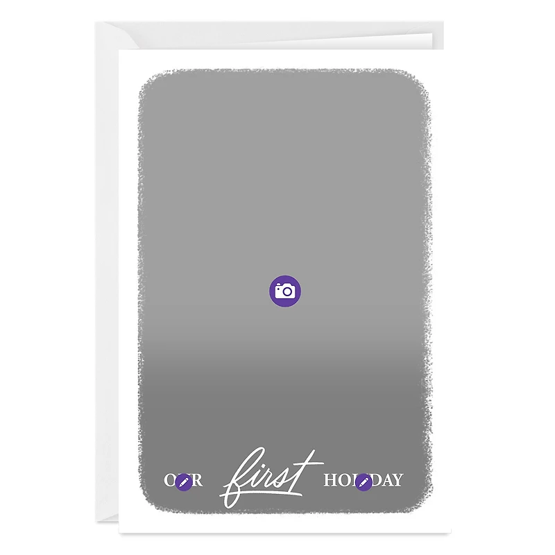 Our First Holiday White Frame Custom Holiday Card for only USD 4.99 | Hallmark