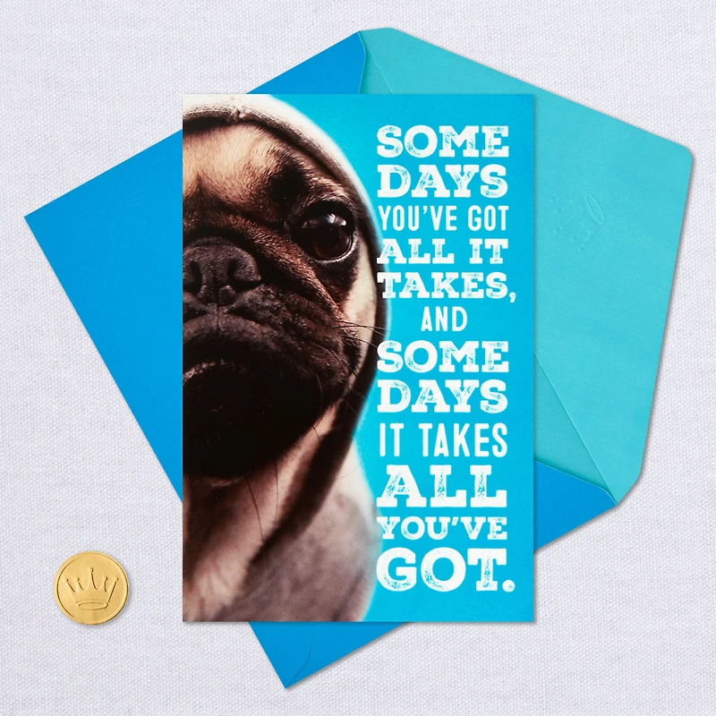 Hang in There Dog in Hoodie Encouragement Card for only USD 3.99 | Hallmark