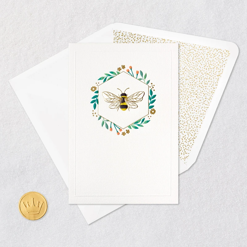 Bee in Hexagon of Flowers Blank Card for only USD 5.99 | Hallmark