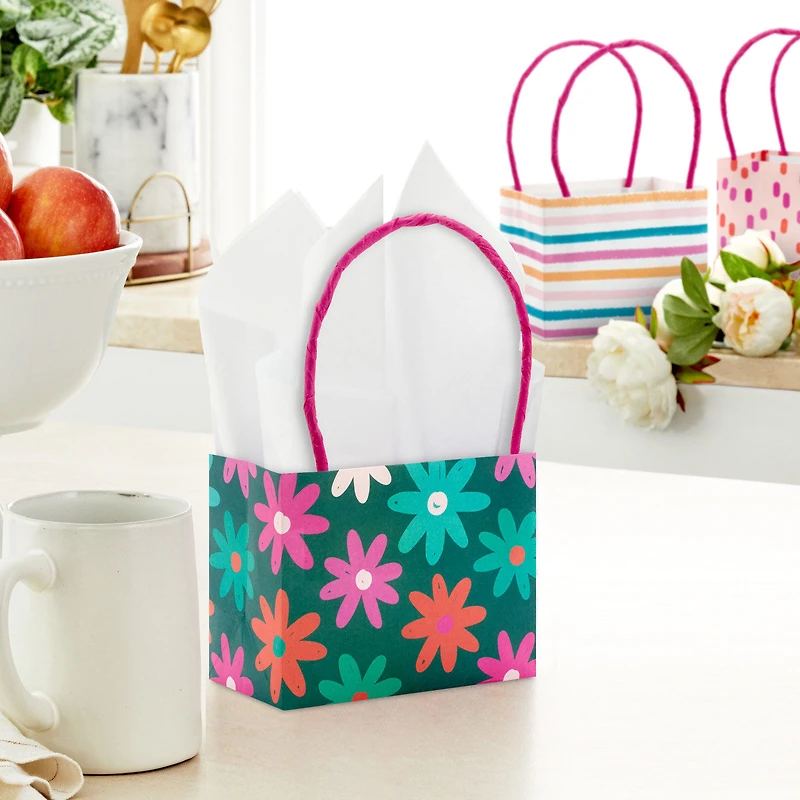 4" Patterned Pink Mini Horizontal Gift Bag Bundle for only USD 7.99 | Hallmark
