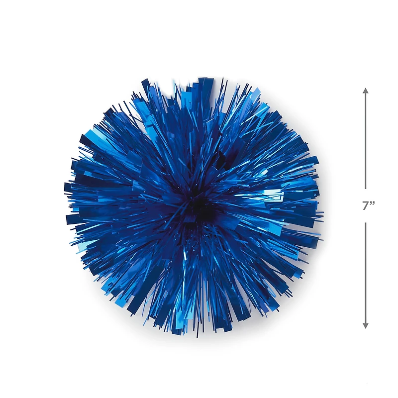 Royal Blue Metallic Pom Pom Gift Bow, 7" for only USD 4.99 | Hallmark