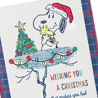 Peanuts® Snoopy and Woodstock Warm and Cozy Christmas Card for only USD 5.59 | Hallmark