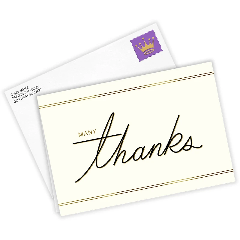 Modern Black and Gold Custom Thank You Card for only USD 4.99 | Hallmark