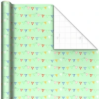 Hello Baby Pennants on Mint Green Wrapping Paper Roll, 20 sq. ft. for only USD 4.99 | Hallmark