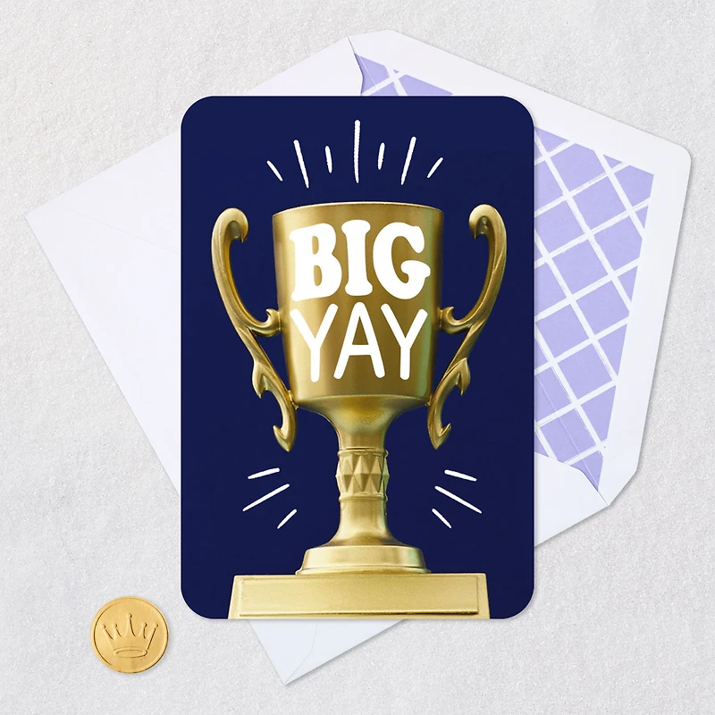 Big Yay Gold Trophy Congratulations Card for only USD 2.99 | Hallmark
