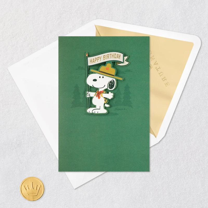 Peanuts® Beagle Scouts Snoopy Non-Stop Fun Birthday Card for only USD 7.59 | Hallmark