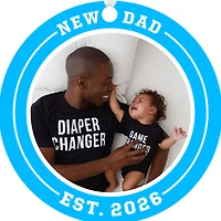 New Dad Round Metal Personalized Ornament, Custom Photo and Text for only USD 17.99 | Hallmark