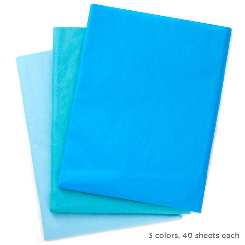 Blue/Turquoise/Light Blue 3-Pack Bulk Tissue Paper, 90 sheets for only USD 11.99 | Hallmark