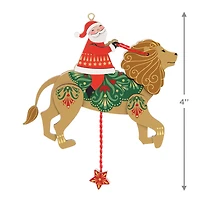 Pull-String Lion With Santa Wood Ornament for only USD 31.99 | Hallmark