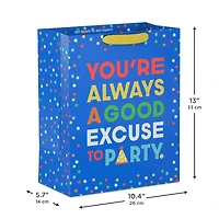 13" Excuse to Party Large Gift Bag for only USD 4.99 | Hallmark