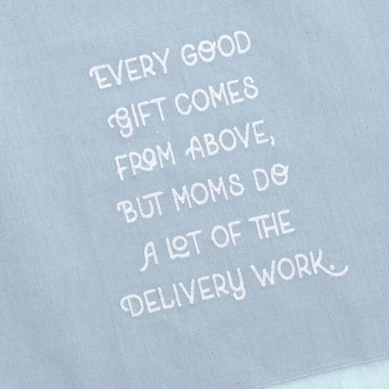 Mom Delivers Blue Fringed Tea Towel, 18x26 for only USD 14.99 | Hallmark