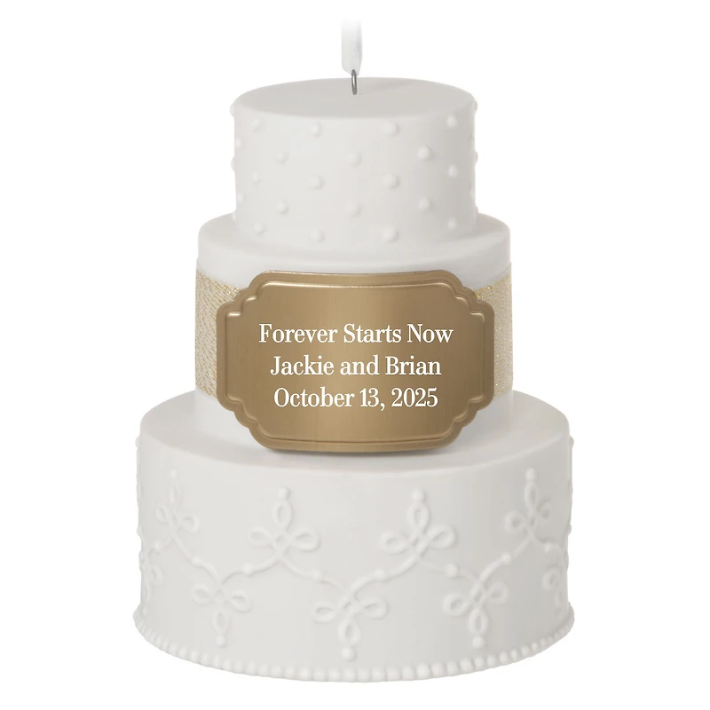 Wedding Cake Ceramic Personalized Ornament, Custom Text for only USD 37.99 | Hallmark