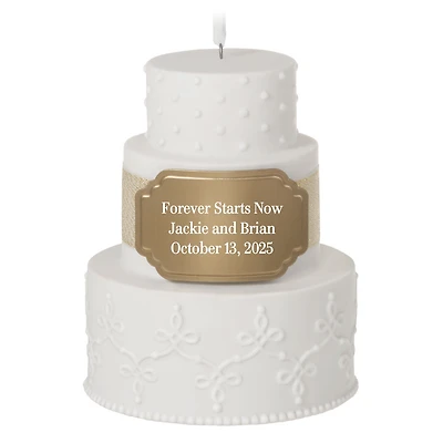 Wedding Cake Ceramic Personalized Ornament, Custom Text for only USD 37.99 | Hallmark