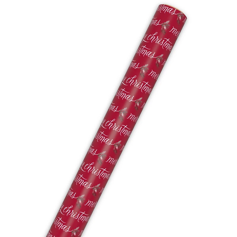 Cinnamon-Scented Merry Christmas on Red Wrapping Paper Roll, 20 sq. ft. for only USD 5.99 | Hallmark