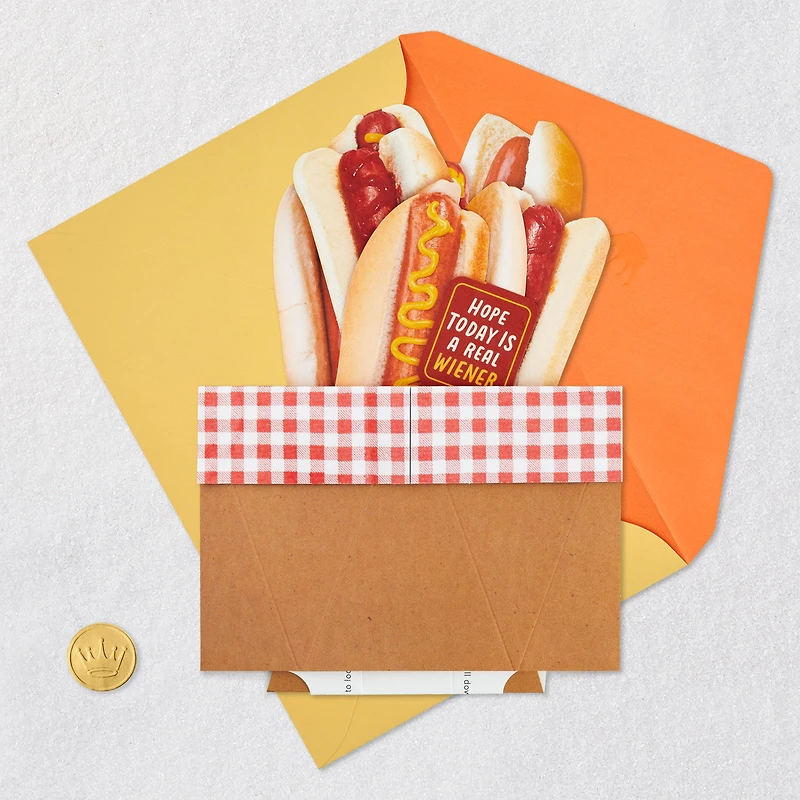Hope Today Is a Real Wiener Hot Dog Bouquet Funny 3D Pop-Up Card for only USD 7.99 | Hallmark