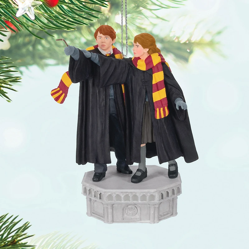 Harry Potter and the Chamber of Secrets™ Collection Ron Weasley™ and Hermione Granger™ Ornament With Light and Sound for only USD 49.99 | Hallmark
