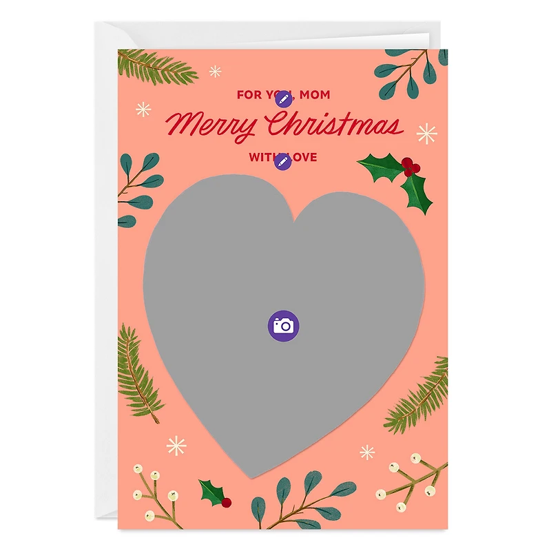 Holly and Heart Custom Christmas Card for Mom for only USD 4.99 | Hallmark