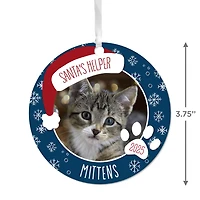 Holiday Pet Round Metal Personalized Ornament, Custom Photo and Text for only USD 17.99 | Hallmark