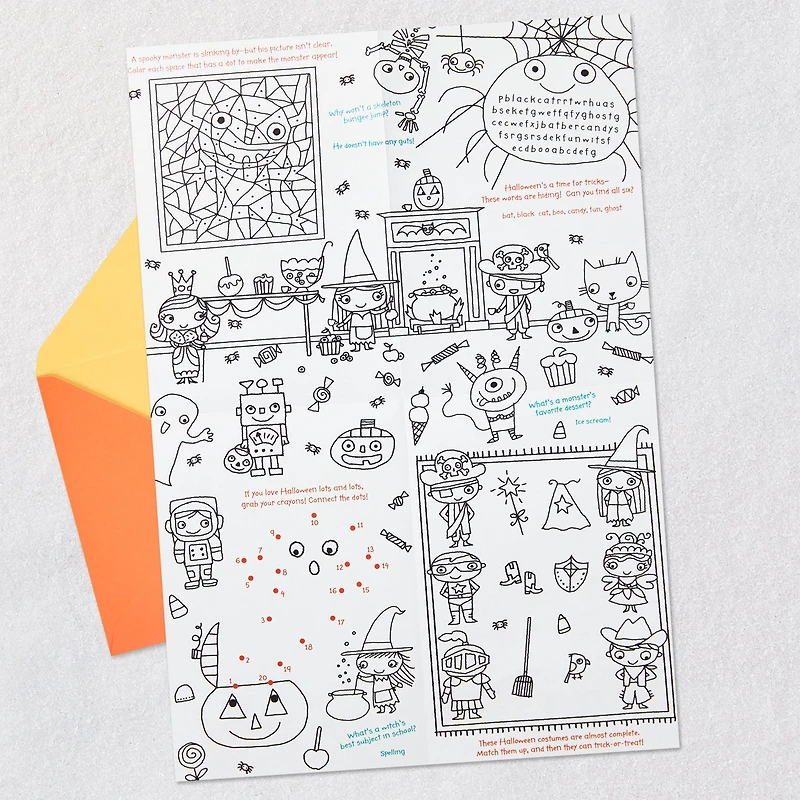 Candy Piles and Happy Smiles Halloween Card With Activity Poster for only USD 4.29 | Hallmark