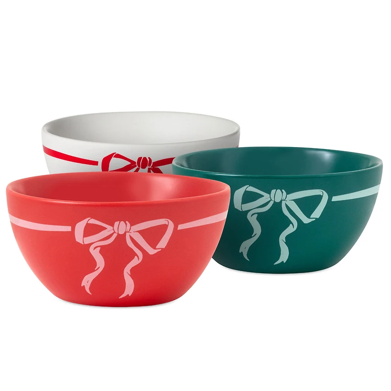 Lacey Chabert Collection Holiday Bow Ceramic Bowls, Set of 3 for only USD 14.49 | Hallmark