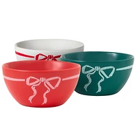 Lacey Chabert Collection Holiday Bow Ceramic Bowls, Set of 3 for only USD 14.49 | Hallmark