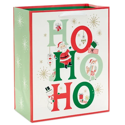 9.6" Vintage Santa Ho Ho Ho Medium Christmas Gift Bag for only USD 3.49 | Hallmark