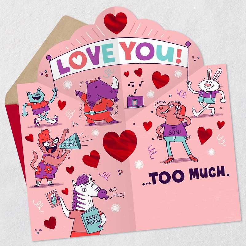 Not Too Embarrassing Funny Pop-Up Valentine's Day Card for Son for only USD 4.99 | Hallmark