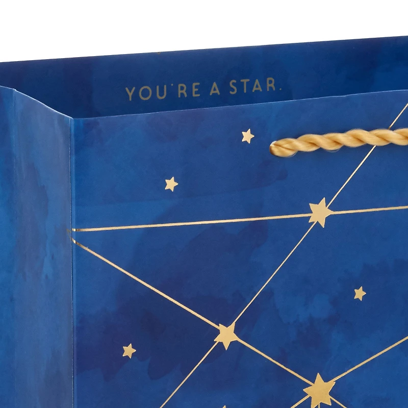 9.6" Gold Stars on Navy You Shine Medium Gift Bag for only USD 4.49 | Hallmark
