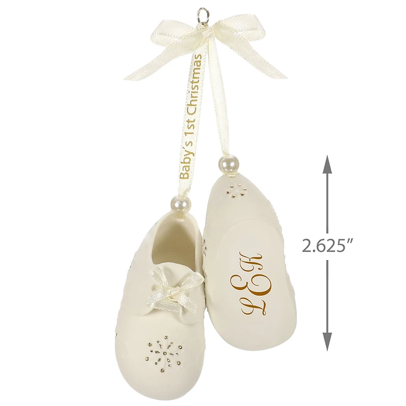 Baby’s First Christmas Monogram Booties Porcelain Personalized Ornament, Custom Text for only USD 34.99 | Hallmark