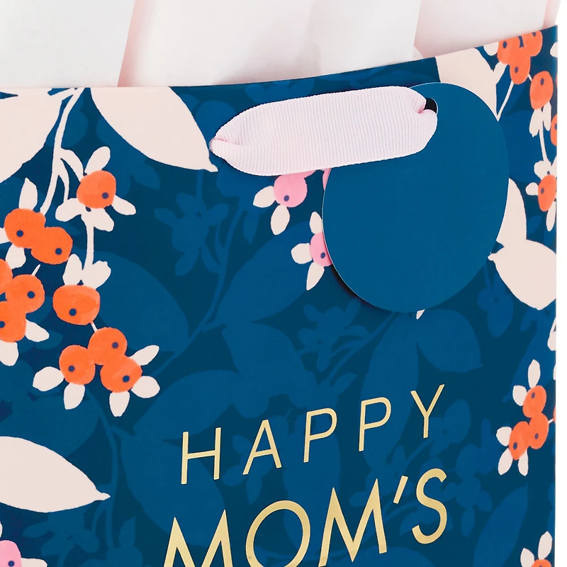 9.6" Floral on Navy Medium Mother's Day Gift Bag With Tissue for only USD 4.99 | Hallmark