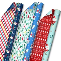 Santa and Friends 3-Pack Reversible Christmas Wrapping Paper, 120 sq. ft. for only USD 16.99 | Hallmark