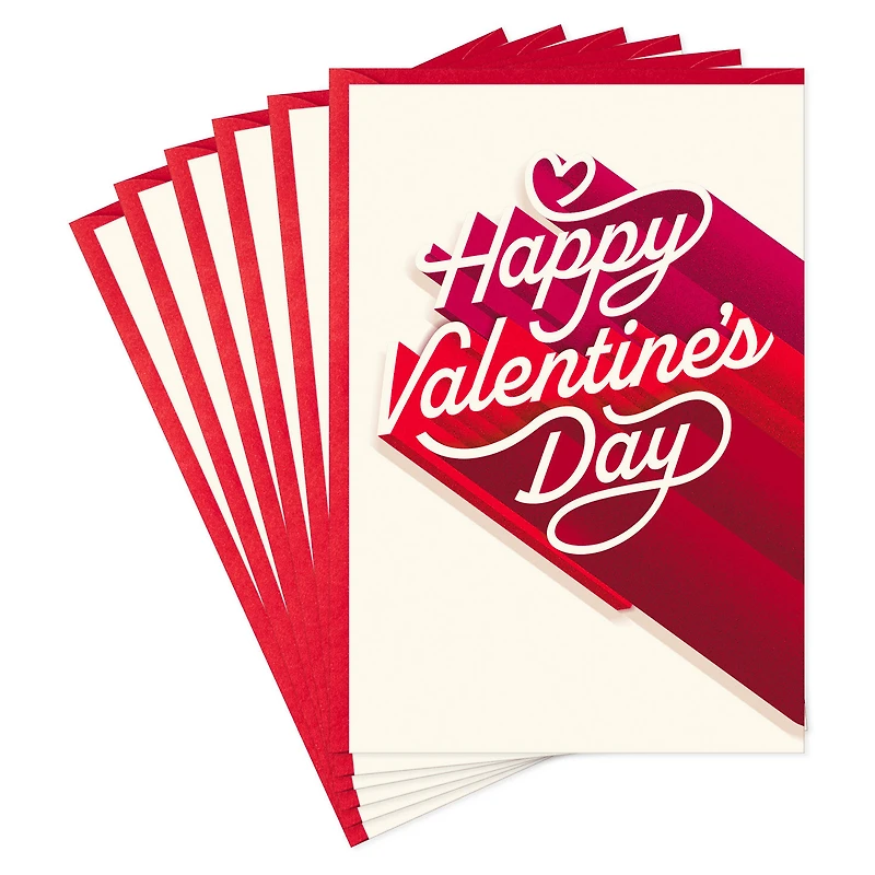 Red and Ivory Shadow Lettering Valentine's Day Cards, Pack of 6 for only USD 6.99 | Hallmark