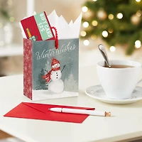 4.6" Winter Wishes Snowman Holiday Gift Card Holder Mini Bag for only USD 2.49 | Hallmark