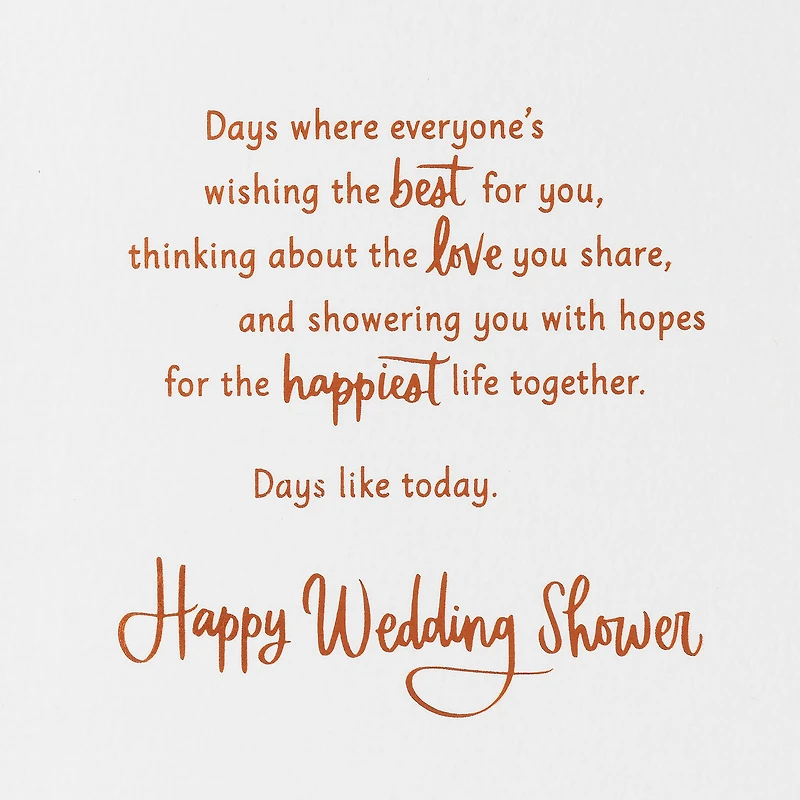 Enjoy the Days to Come Wedding Shower Card for only USD 3.99 | Hallmark