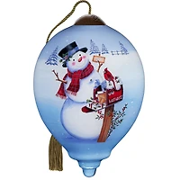Ne'Qwa Art Christmas Wishes Snowman at Mailbox Glass Ornament for only USD 35.00 | Hallmark