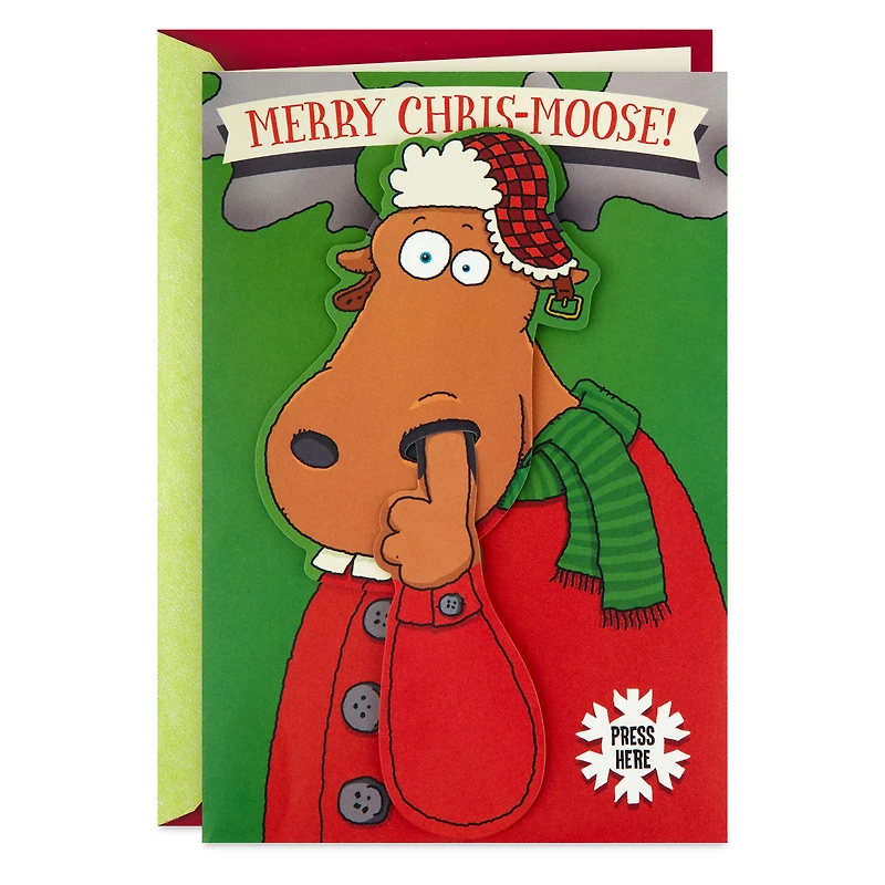 Nose-Picking Moose Funny Musical Christmas Card With Motion for only USD 9.99 | Hallmark