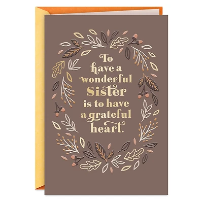 A Grateful Heart Thanksgiving Card for Sister for only USD 3.99 | Hallmark