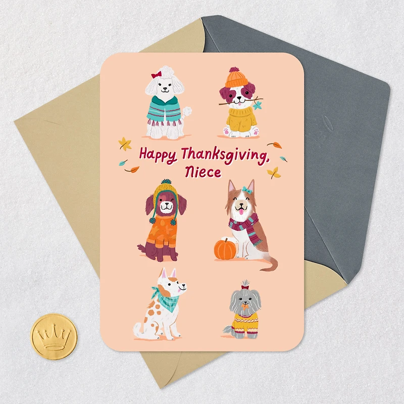 Cozy Autumn Dogs Thanksgiving Card for Niece for only USD 2.99 | Hallmark