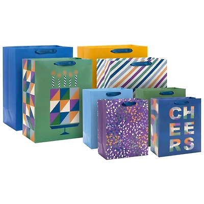 Cool Stripes and Solids 8-Pack Assorted Gift Bags for only USD 15.99 | Hallmark