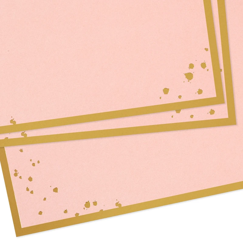 Gold-Framed Pink Flat Blank Note Cards, Pack of 10 for only USD 5.00 | Hallmark