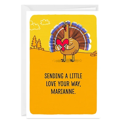 Turkey Sending Love Custom Thanksgiving Card for only USD 4.99 | Hallmark