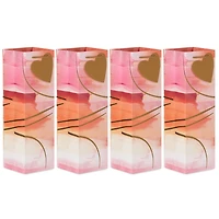 13" Abstract Pink and Gold 4-Pack Wine Bottle Gift Bags for only USD 9.99 | Hallmark