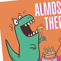 T-Rex Eating Cake Funny Birthday Card for only USD 3.99 | Hallmark