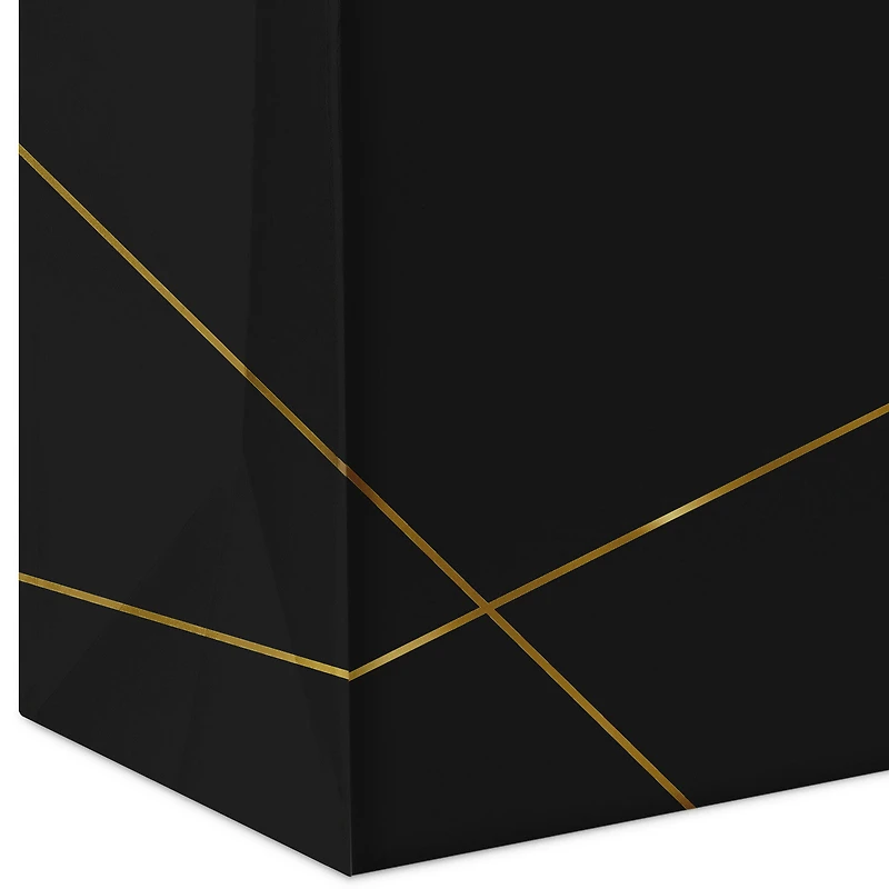 7.7" Gold Lines on Black Medium Gift Bag for only USD 6.79 | Hallmark