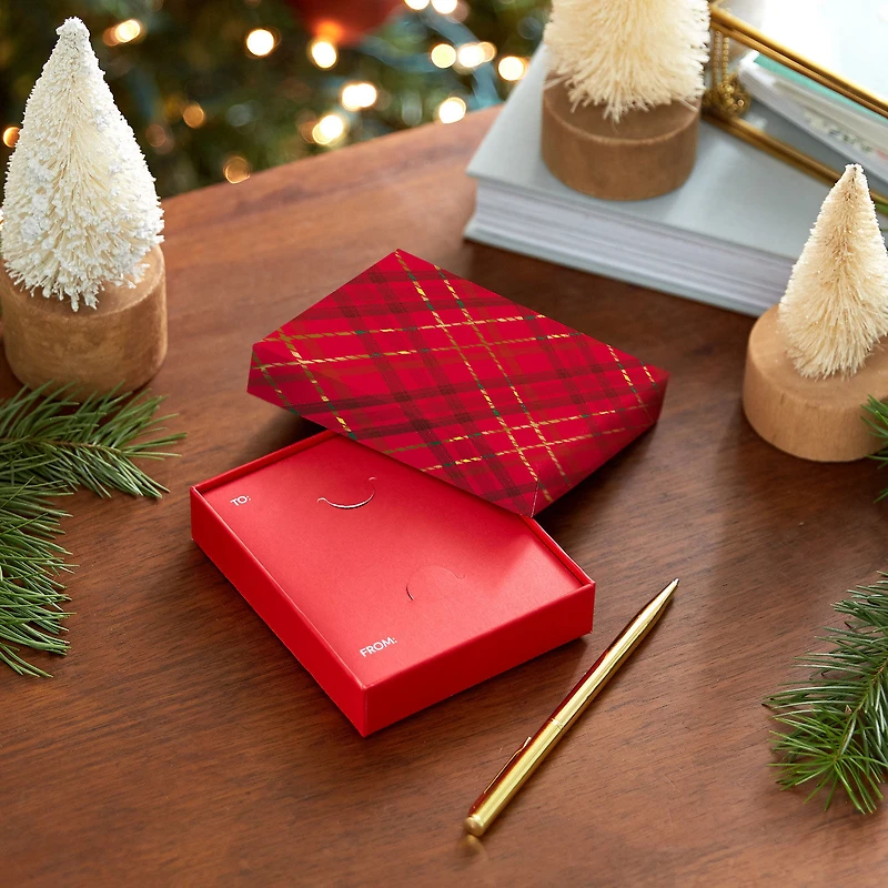Red Plaid Holiday Gift Card Holder Box for only USD 4.99 | Hallmark